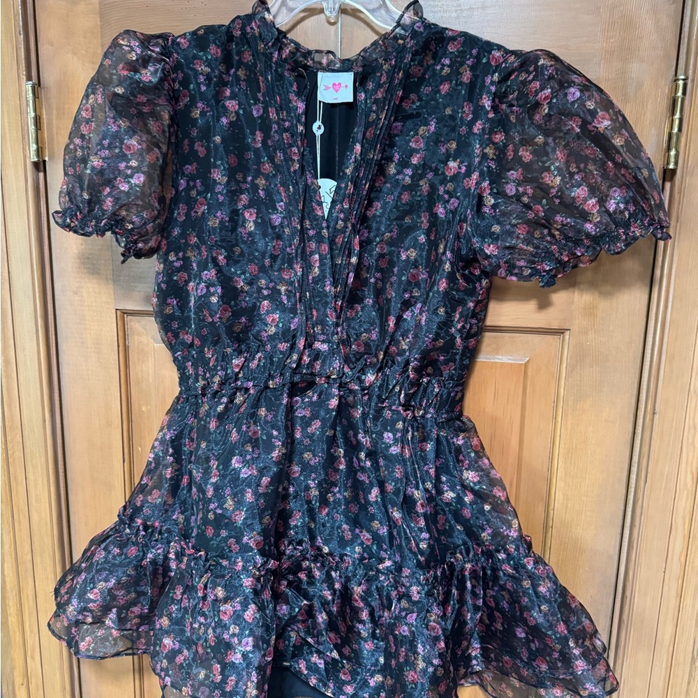 Buddy Love Black and Pink Floral Mini Dress